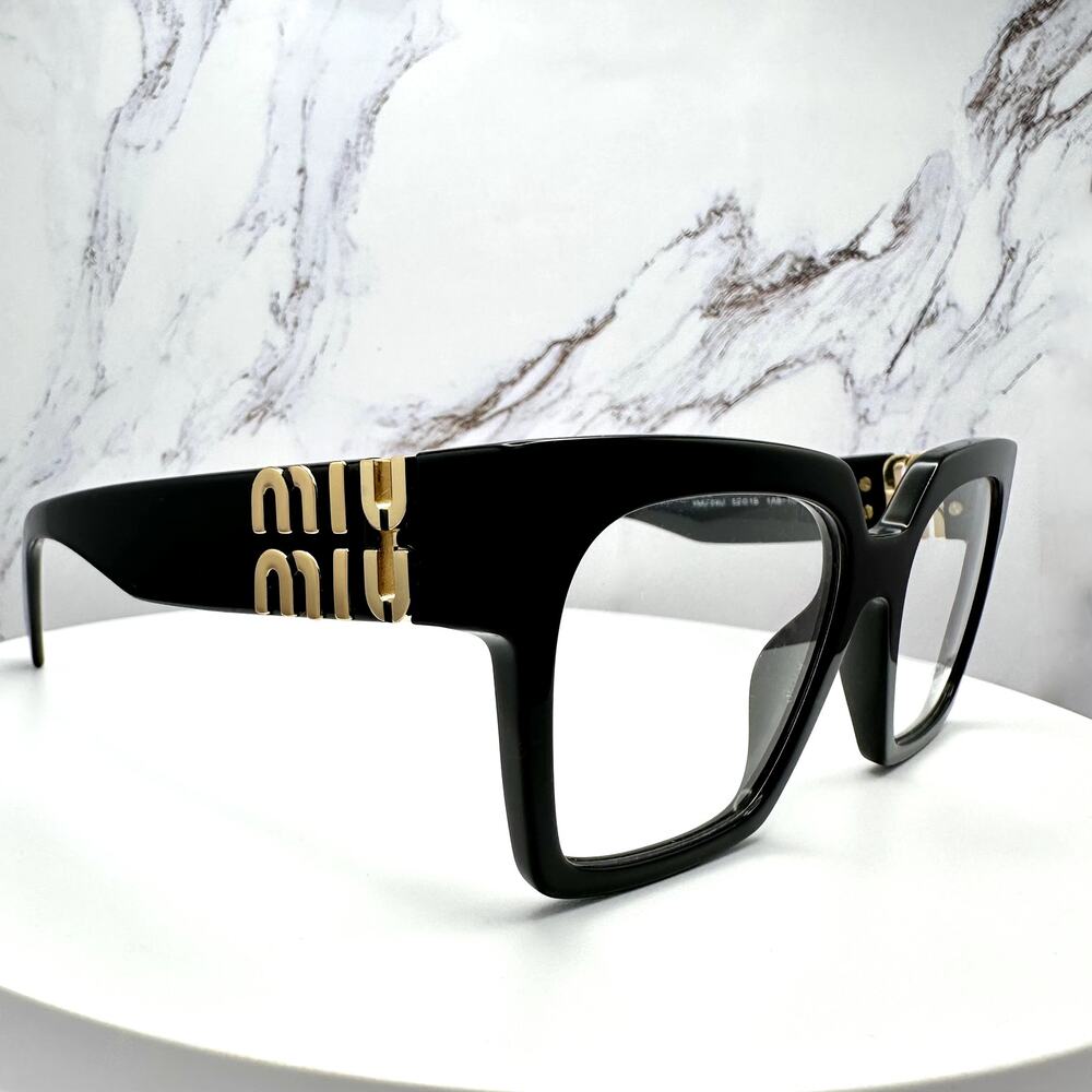 MIU MIU Womens Eyeglasses Black Square Full Rim frames 52-19mm Rx-able Womens - Picture 9 of 16
